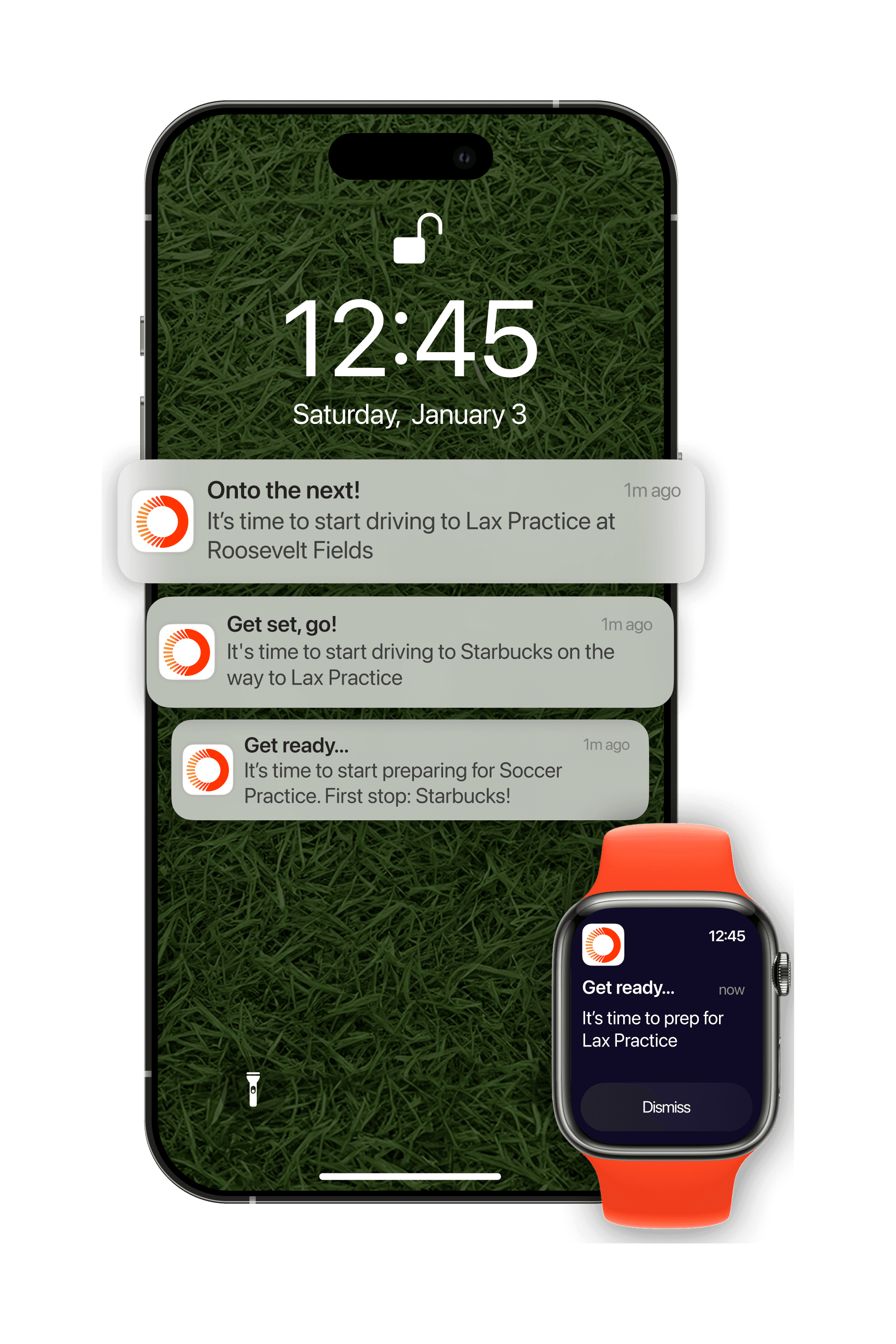 Orgo notifications on iPhone lock screen